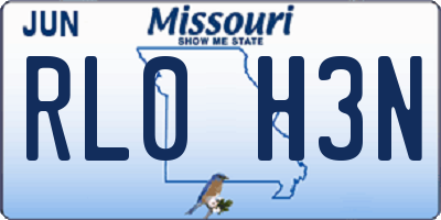 MO license plate RL0H3N