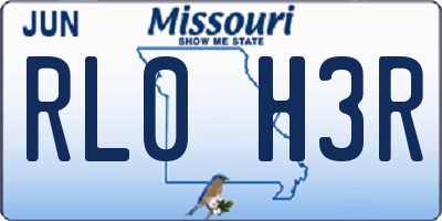 MO license plate RL0H3R