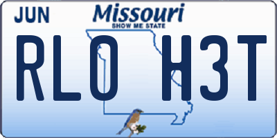 MO license plate RL0H3T