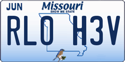 MO license plate RL0H3V