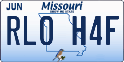 MO license plate RL0H4F