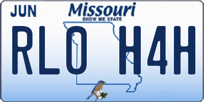 MO license plate RL0H4H
