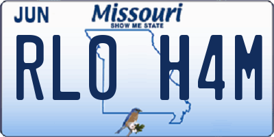 MO license plate RL0H4M