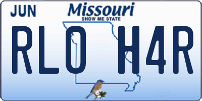 MO license plate RL0H4R