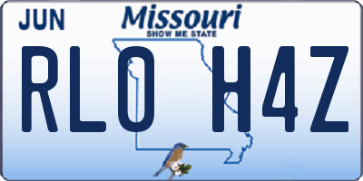 MO license plate RL0H4Z