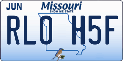 MO license plate RL0H5F