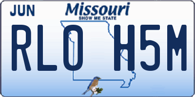 MO license plate RL0H5M