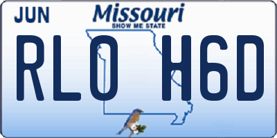 MO license plate RL0H6D
