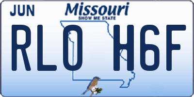 MO license plate RL0H6F