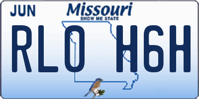 MO license plate RL0H6H
