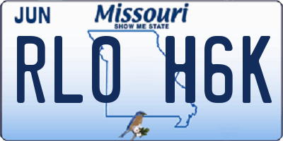 MO license plate RL0H6K