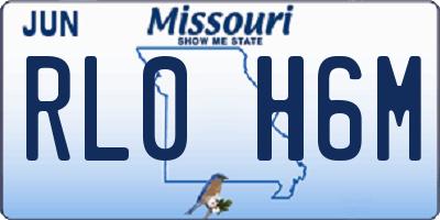 MO license plate RL0H6M