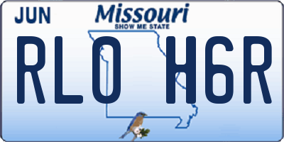 MO license plate RL0H6R