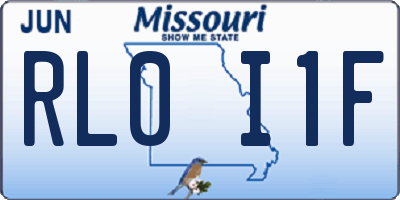 MO license plate RL0I1F