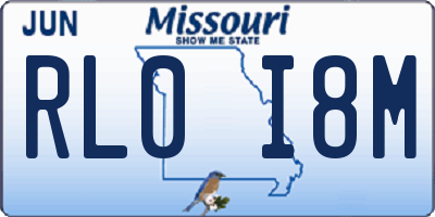 MO license plate RL0I8M