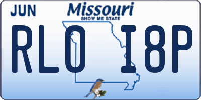 MO license plate RL0I8P