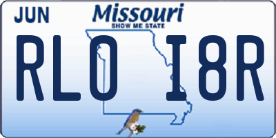 MO license plate RL0I8R