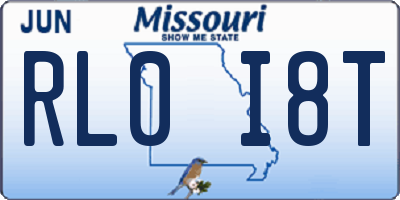 MO license plate RL0I8T