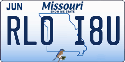 MO license plate RL0I8U