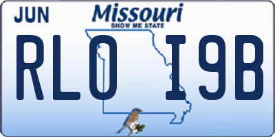 MO license plate RL0I9B