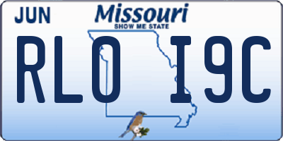 MO license plate RL0I9C