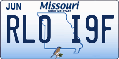 MO license plate RL0I9F