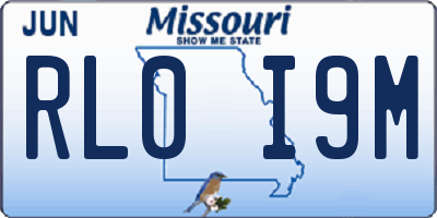 MO license plate RL0I9M