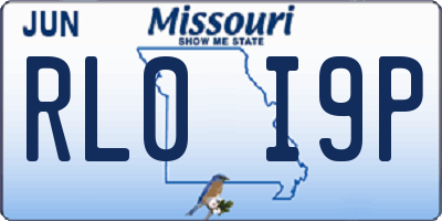 MO license plate RL0I9P