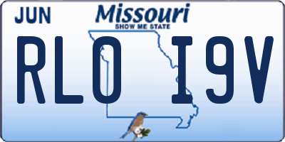 MO license plate RL0I9V