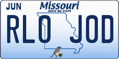 MO license plate RL0J0D