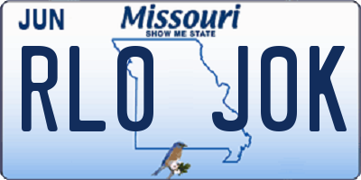 MO license plate RL0J0K