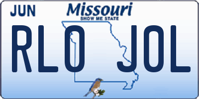 MO license plate RL0J0L