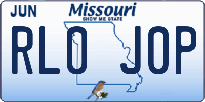 MO license plate RL0J0P