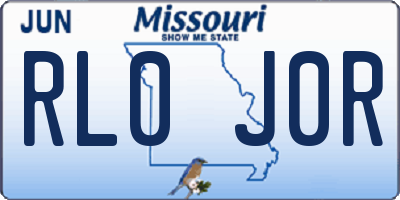 MO license plate RL0J0R