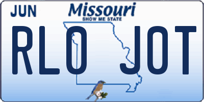 MO license plate RL0J0T