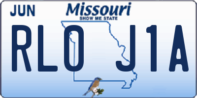 MO license plate RL0J1A
