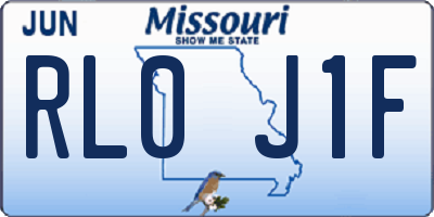 MO license plate RL0J1F