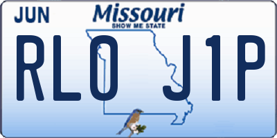 MO license plate RL0J1P