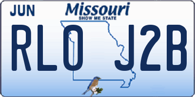 MO license plate RL0J2B