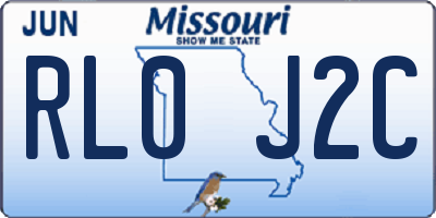 MO license plate RL0J2C
