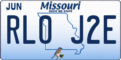 MO license plate RL0J2E