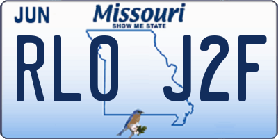 MO license plate RL0J2F