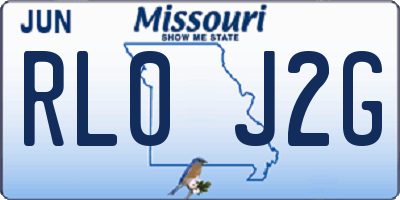 MO license plate RL0J2G