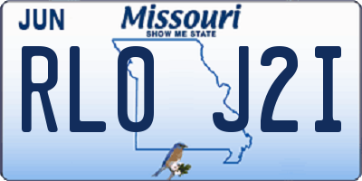 MO license plate RL0J2I