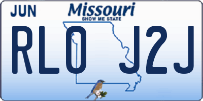 MO license plate RL0J2J