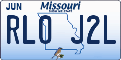 MO license plate RL0J2L