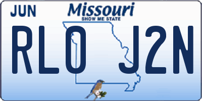 MO license plate RL0J2N