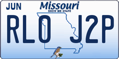 MO license plate RL0J2P