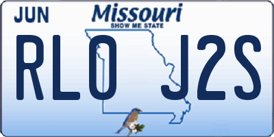 MO license plate RL0J2S