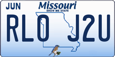 MO license plate RL0J2U